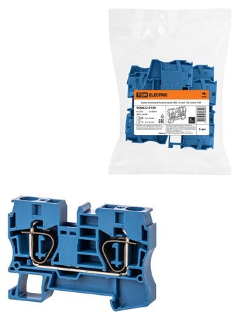 Зажим клеммный безвинтовой (ЗКБ) 10мм2 70А синий | SQ0822-0139 TDM
