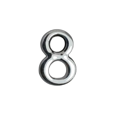Цифра дверная "8" на клеевой основе хром Аллюр 5 082