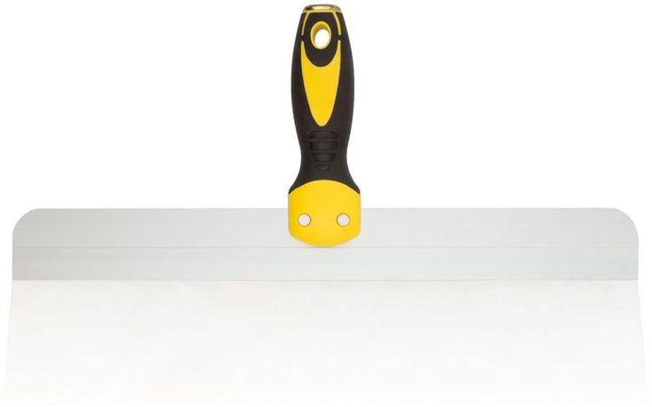 Шпатель фасадный нержавеющий Профи, прорезиненная ручка с метал.бойком 400 мм - 06446 РОС