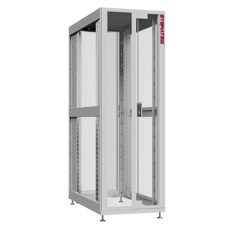 Шкаф серверный 48U 800х1070 передняя дверь: двустворчатая перфорированная IP20. задняя одностворчатая боковые панели: без. цвет: серый RAL7035 - NS 8148.7430 SYSMATRIX