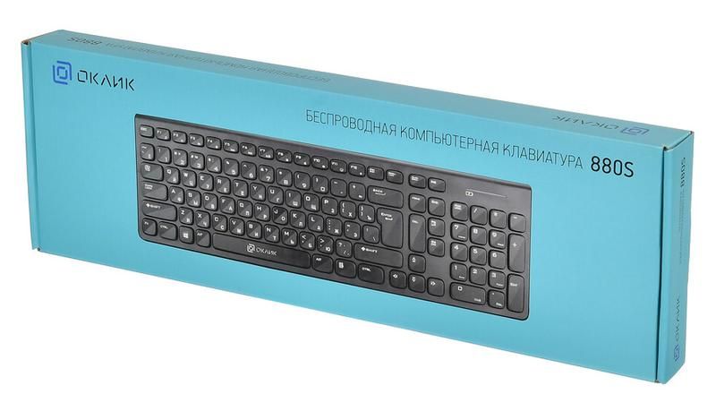 Клавиатура 880S черн. USB беспроводная slim Multimedia ОКЛИК 1061999