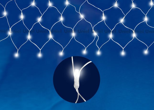 Гирлянда светодиодная ULD-N2520-240/STA WHITE IP20 240led 3х0.6м прозр. бел. UNIEL 07937