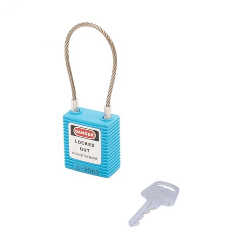 Замок безопасности навесной с тросом BD-G43 Blue - 10280 ПТК