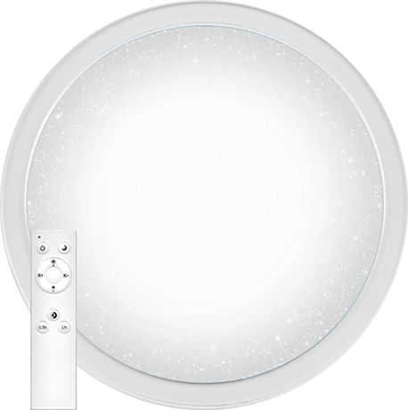 Светильник светодиодный ДБО-100w круглый матовый с эффектом Звездного неба регулировкой цветовой температуры 3000-6500К светового потока max 8500Лм и режима освещенности пультом управления таймером выключения - AL5000 FERON 29786