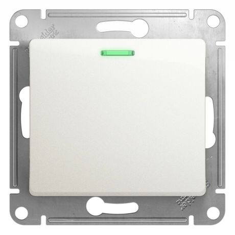 Переключатель проходной 1-кл. СП Glossa 10А IP20 (сх. 6а) 10AX с подсветкой механизм перламутр. SE GSL000663 APC