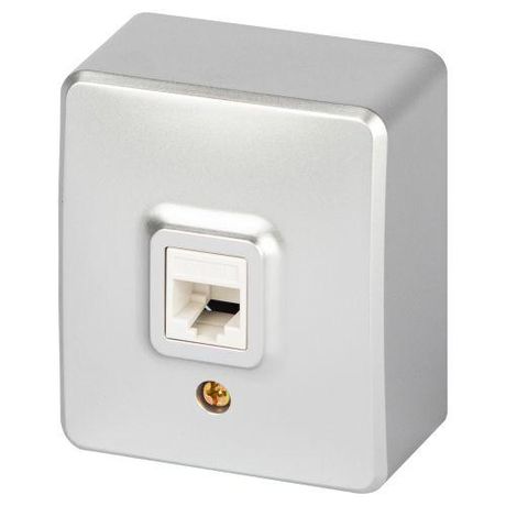 Розетка Эксперт 11-3203-03 информационная RJ45, IP20, ОУ, алюминий - Б0063009 ЭРА