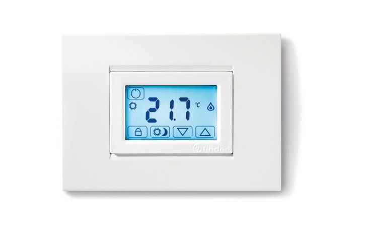 Термостат комнатный сенсорный экран питание 3В DС 1СО 5А монтаж на стену белый - 1T.51.9.003.0000 FINDER 1T5190030000