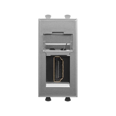 Розетка HDMI 1мод. Avanti "Закаленная сталь" тип А-А модульная DKC 4404251 ДКС