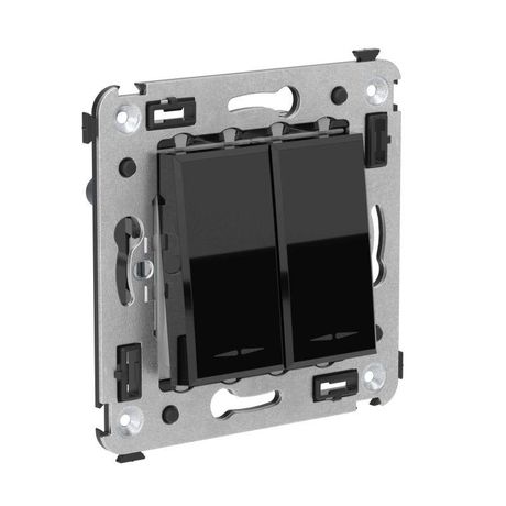 Кнопка двухклавишная в стену, "Avanti", "Черный квадрат" | 4402154 DKC ДКС