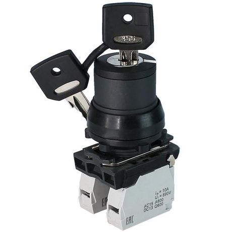 Переключатель упр. ПЕ-181 исп.1 2з 10А 660В замок на 3 положения -90град. 0 +90град. ключ в положении "включено" вынимается IP54 управления Электротехник ET000292