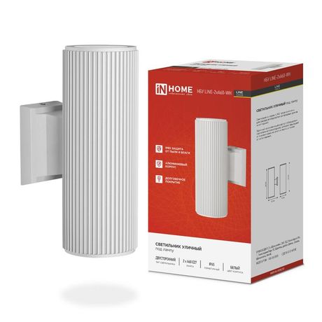 Светильник уличный настенный двусторонний НБУ LINE-2хA60-WH алюминиевый белый IP54 IN HOME - 4690612045054