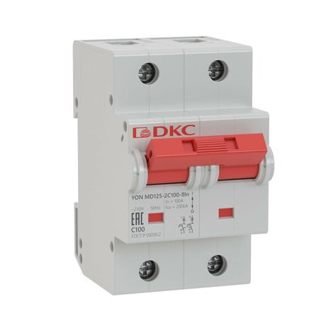 Выключатель автоматический двухполюсный YON MD125-2D80-14ln 20kA | MD125-2D80 DKC ДКС DKC арт. MD125-2D80