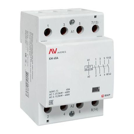 Контактор модульный КМ 40А 4NO 230VAC (3 мод.) AVERES | km-av-3-40-40-230V EKF