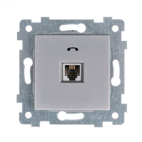 Механизм розетки телефонной 1-местн.СП Аксиома IP 20 РТ1-459 алюм. Кунцево 121018