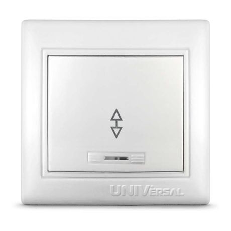 Переключатель проходной 1-кл. СП Севиль 10А IP20 с подсветкой бел. UNIVersal С0125 Союз