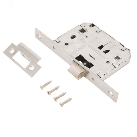 Защелка врезная универсальная без ручек для деревянных межкомнатных дверей, АЛЛЮР АРТ L7050S CP хром - 11221 ПТК