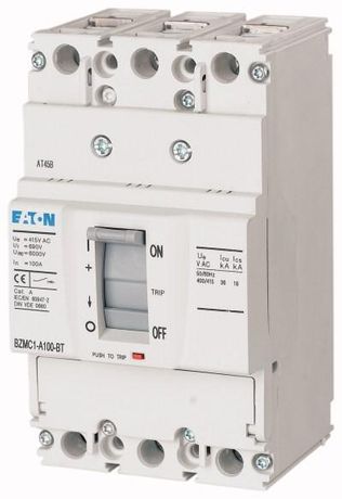 Автоматический выключатель 40А, номинальное напряжение 400/415 В (АС), 3 полюса, откл.способность 18кА, хомутные Зажимы BZME1-A40-BT - 109746 EATON
