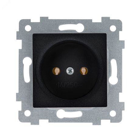Механизм розетки 1-м без заземл.СП Аксиома 16А IP 20 РС16-452 антрацит Кунцево 121034