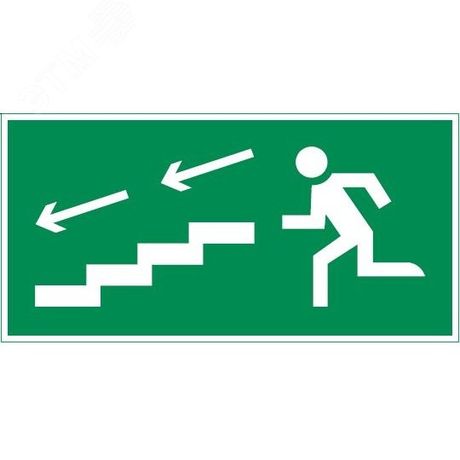 Пиктограмма ПО ЛЕСТНИЦЕ ВНИЗ ВЛЕВО 180х90мм для аварийно-эвакуационного светильника Compact - V5-EM04-60.004.038 VARTA