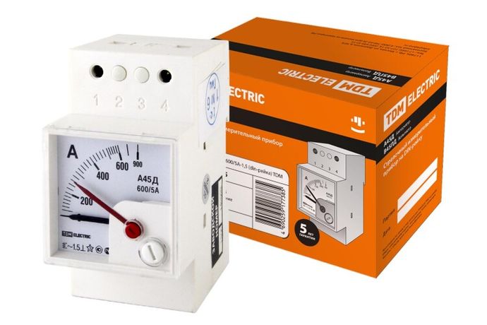 Амперметр А45Д 600/5А-1,5 (din-рейка) | SQ1102-0305 TDM