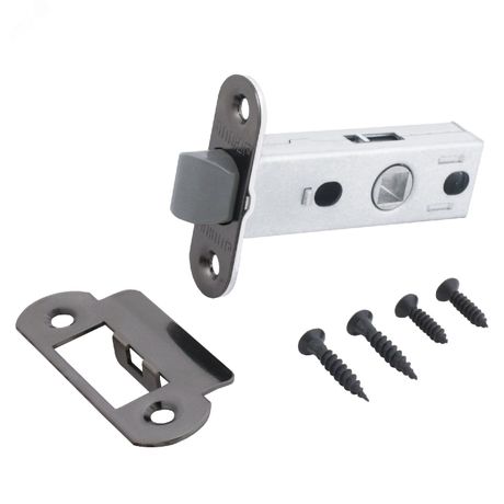 Защелка врезная универсальная без ручек для деревянных межкомнатных дверей, АЛЛЮР АРТ L45-8-PR18 BN черный никель - 11573 ПТК