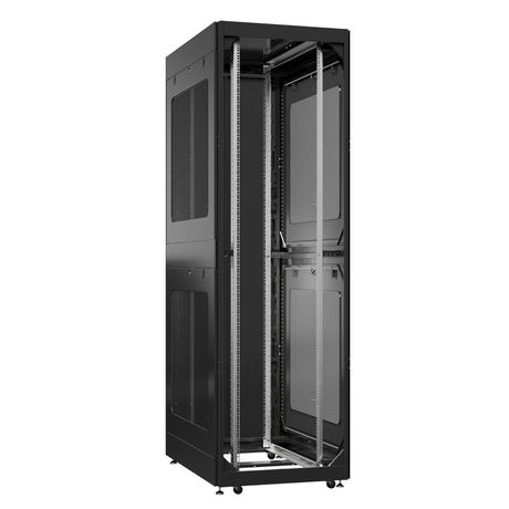 Шкаф серверный 52U 800х1200 передняя дверь: без. задняя двустворчатая глухой металл IP51. боковые панели: перфорированные. цвет: черный RAL9005 - EX 8252.9052 SYSMATRIX