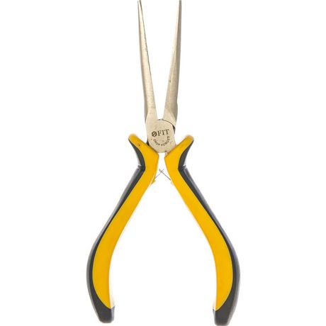 Тонконосы ''мини'' удлиненные Профи никелированное покрытие черно-желтые мягкие ручки 150 мм - 51636 РОС