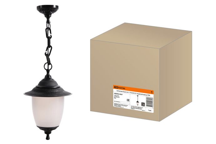 Светильник садово-парковый Прага Эл-11-70 60 Вт Е27 подвесной черный | SQ0330-0507 TDM