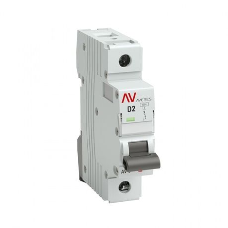 Выключатель автоматический однополюсный AV-10 2А D 10кА AVERES | mcb10-1-02D-av EKF