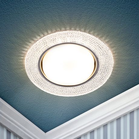 Встраиваемый светильник со светодиодной подсветкой DK LD53 WH GX53 белый - Б0057475 ЭРА