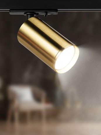 Светильник трековый однофазный TR39-GU10 BS MR16 латунь лампа ( в комплект не входит) - Б0053311 ЭРА