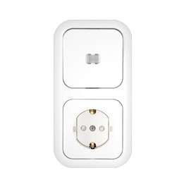 Беларусь Блок скрытый: выключатель одноклавишный с индикацией + розетка В-РЦ-681 - Bylectrica