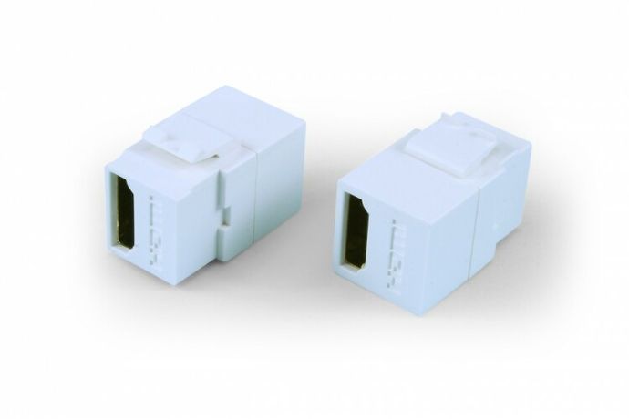 Вставка KJ1-HDMI-AL18-WH формата Keystone Jack с прох. адапт. HDMI (Type A) long body (29.7мм) ROHS бел. Hyperline 247094