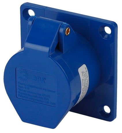 Розетка стационарная внутренняя 413 2Р+РЕ 16А 220В IP44 (20/120/1800) R(IN)-16-2P-PE-IP44 - Б0032867 ЭРА