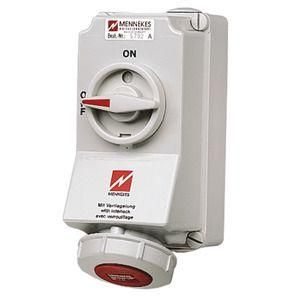 Розетка настенная механическая блокировка DUO 32А 3Р+E IP67 - 5792A Mennekes