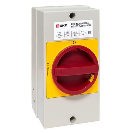 Переключатель кулачковый ПК-2-13 25А 3P ''ВКЛ-ВЫКЛ'' с блокировкой в боксе IP65 EKF PROxima - pk-2k-13-25-a65