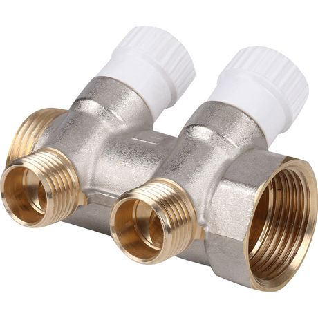 Коллектор распределительный 3/4', 2 отвода 1/2' - RG008SFVPBLRSJ STOUT SMB 6851 341202