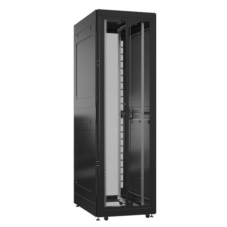 Шкаф серверный 42U 800х1000 передняя дверь: двустворчатая перфорированная IP20. задняя без. боковые панели: глухой металл. цвет: черный RAL9005 - EX 8042.9401 SYSMATRIX