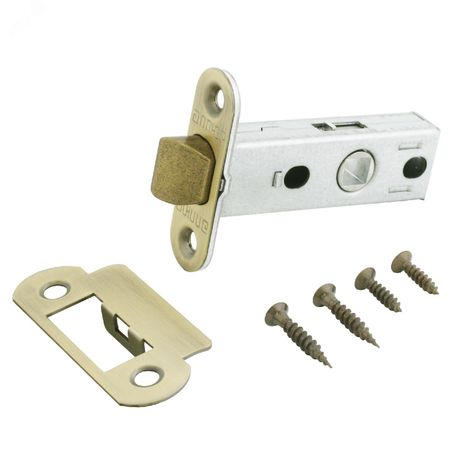 Защелка врезная универсальная без ручек для деревянных межкомнатных дверей, АЛЛЮР АРТ L45-8-R18 MAB бронза матовая - 11746 ПТК