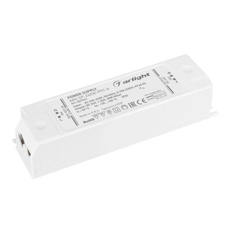 Блок питания ARV-SP-24030-PFC-A (24V, 1.25A, 30W) (ARL, IP20 Пластик, 5 лет) - 047441 Arlight