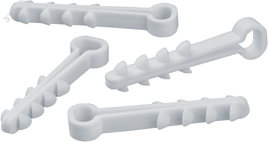 Дюбель-хомут для плоского кабеля 5х8мм белый (100 шт в упак) - 28791 Navigator 93749