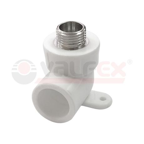 Угольник 25х3/4' НР (45/15) простое крепление, Белый - 10121125-PRO VALFEX VALFEX арт. 10121125-PRO