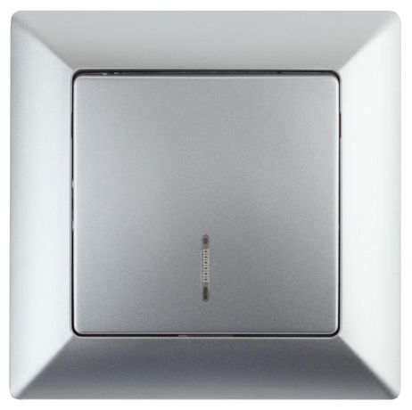 Выключатель СП 10А 250В с подсветкой Solo алюм. 4-102-03 Intro Б0043272 ЭРА