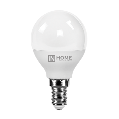 Лампа светодиодная LED-ШАР-VC 4Вт шар 6500К холод. бел. E14 380лм 150-275В IN HOME 4690612030555