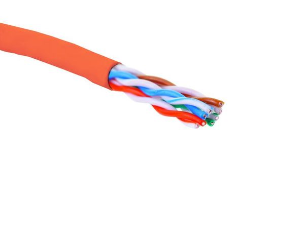 Кабель категории 5e, U/UTP, 4 пары, 24 AWG, нг(A)-HF, внутренней прокладки, красный, коробка 305 м - 19C-U5-12RD-B305 Eurolan