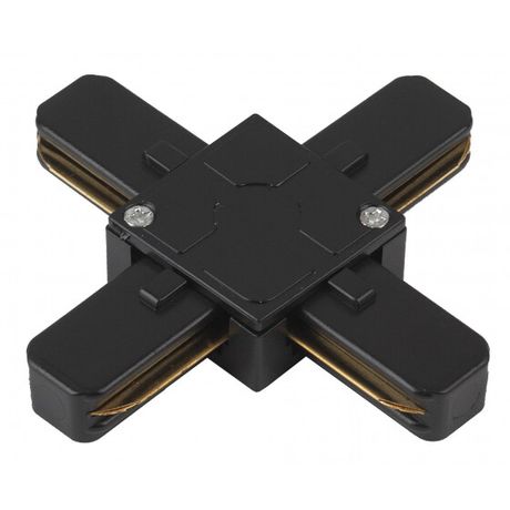 Коннектор для однофазного шинопровода Х-образный черный TR7-C 2W X BK м - Б0032183 ЭРА