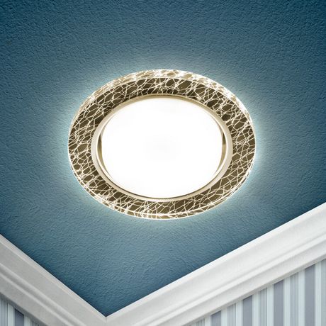 Встраиваемый светильник со светодиодной подсветкой DK LD51 WH/BK GX53 белый черный - Б0057464 ЭРА