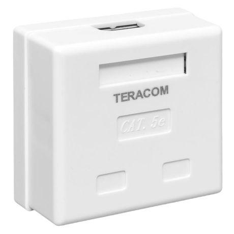 Розетка настенная TERACOM Cat.5E неэкранированная 2 порта RJ-45 Dual IDC белая | TRC-WBOX-2RJ45-5EUTP-WH EKF