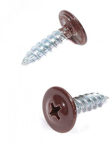 Саморез металл/металл 4.2х16 пресс-шайба острый RAL8002 - 317856 Руфкомплект