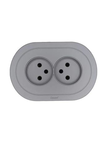 Розетка 2-м СП OSEN без заземл. ПБТ круглая механизм сер. матов. LEZARD 744-7400-128B